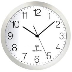 Horloge murale grise radio-pilotée et silencieuse