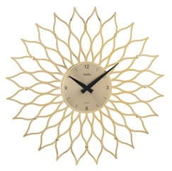 Horloge murale à quartz moderne fleur doré